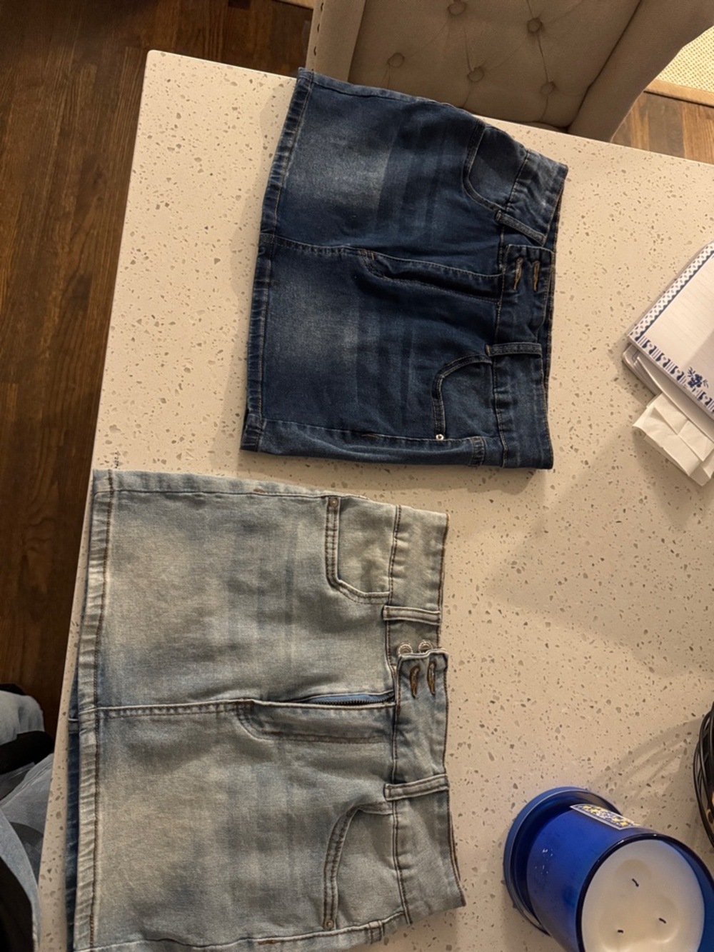 Casual Denim Mini Skirt Duo - Light & Dark Wash